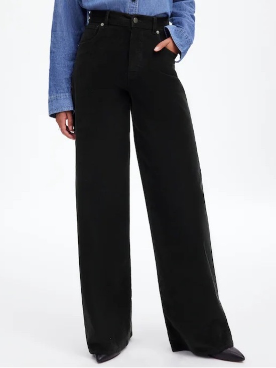 Madewell Pants - NWT Madewell Superwide-Leg Pants in Corduroy Black sz 30